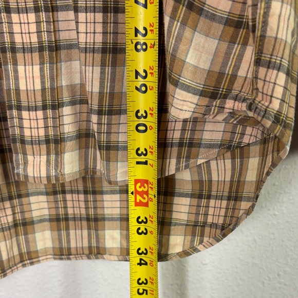 Ralph Lauren Button Down Shirt Brown Beige Plaid Blake Vintage size Large - Picture 2 of 7